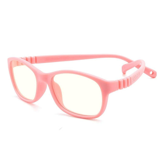 Baby pink blue light protection glasses for kids.